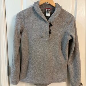 The North Face Womens Fleece Pullover Sweater Gray Mock Neck Toggle